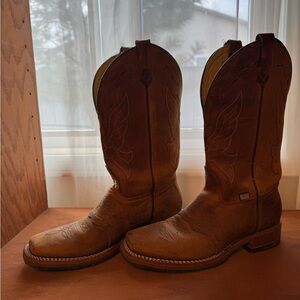 Women’s Square Toe Double H 12” Charity Brown Leather Western Boots